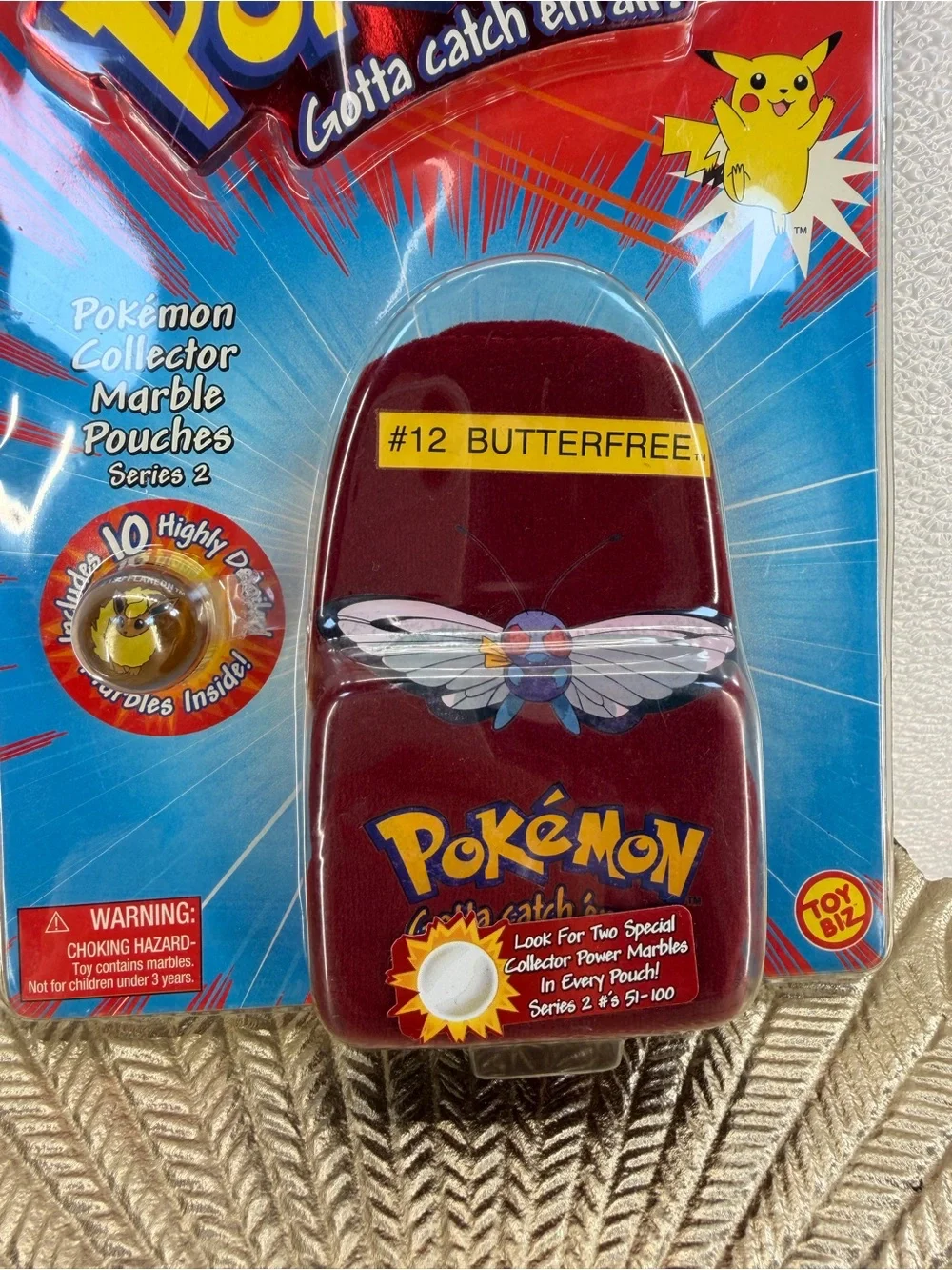 Vintage Pokémon Butterfree #12 Marble Pouch Series 2 Sealed Toy Biz